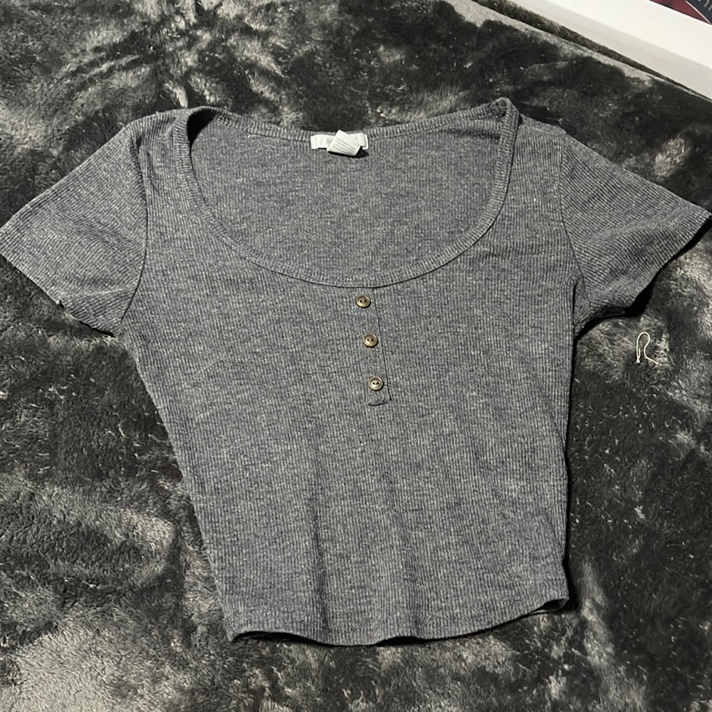 Grey Crop Top